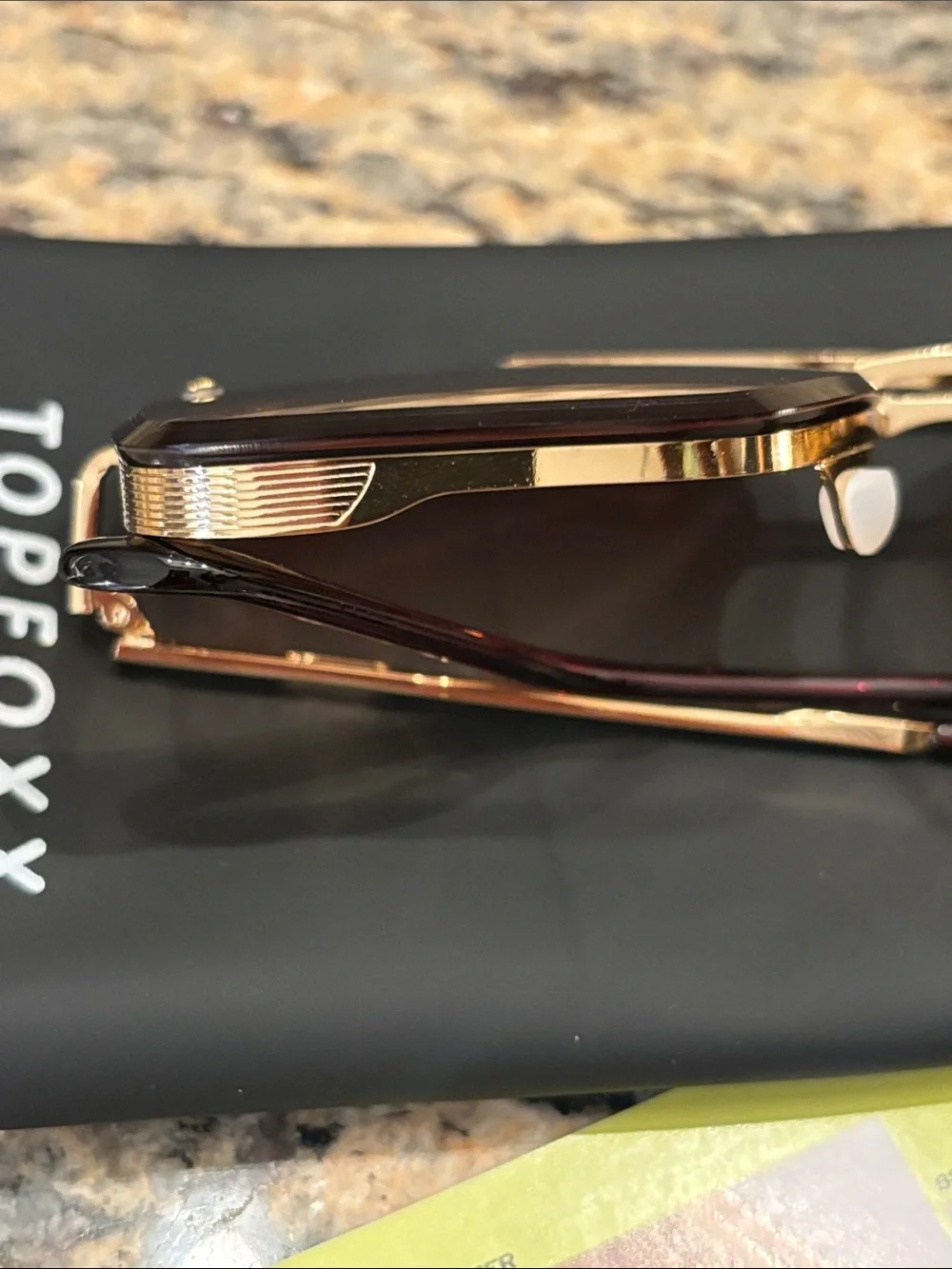 TopFoxx Bella Coffee Tangle Free Aviator Sunglasses | NWT